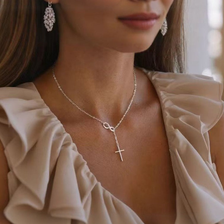 Womens Figure-Eight Cross Necklace