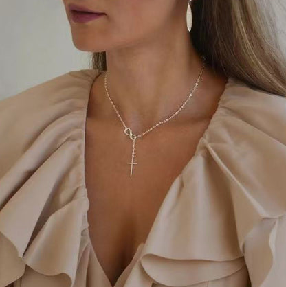 Womens Figure-Eight Cross Necklace