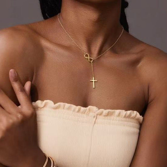 Womens Figure-Eight Cross Necklace