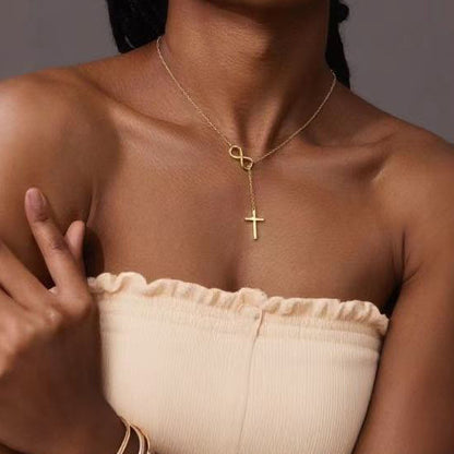 Womens Figure-Eight Cross Necklace